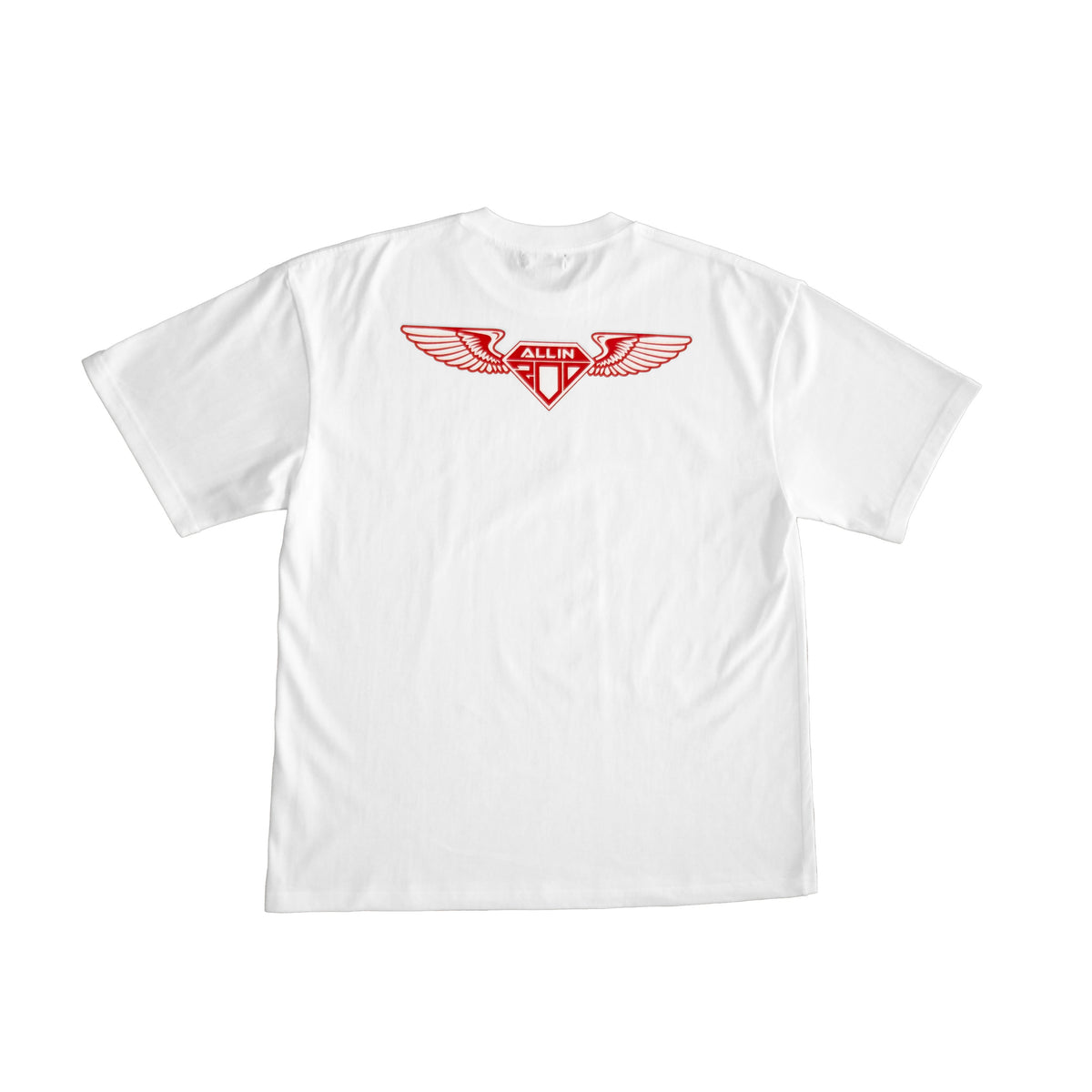 Bold Oversize T-Shirt Weiss &amp; Rot