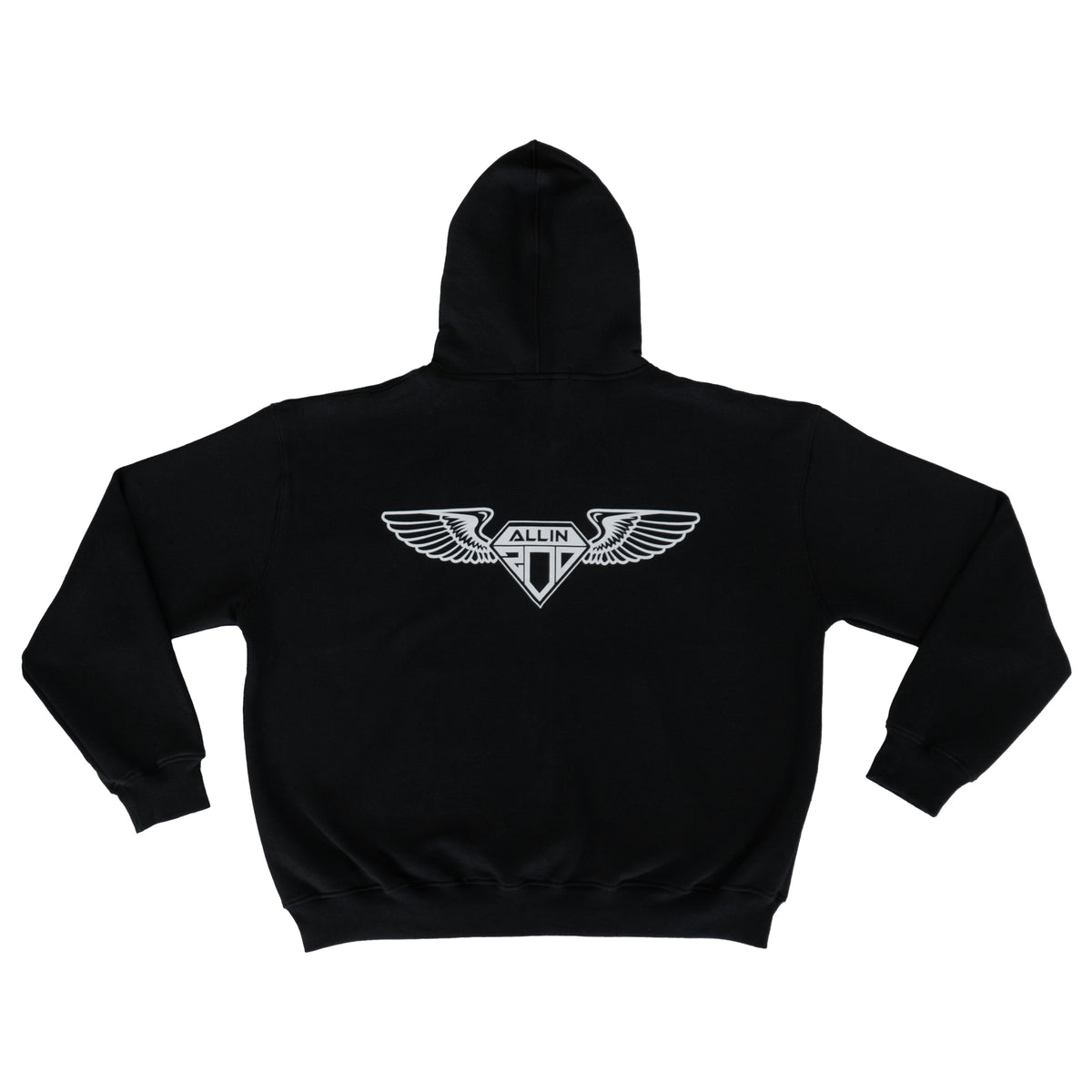 Bold Wings Oversize Zipper Hoodie Schwarz