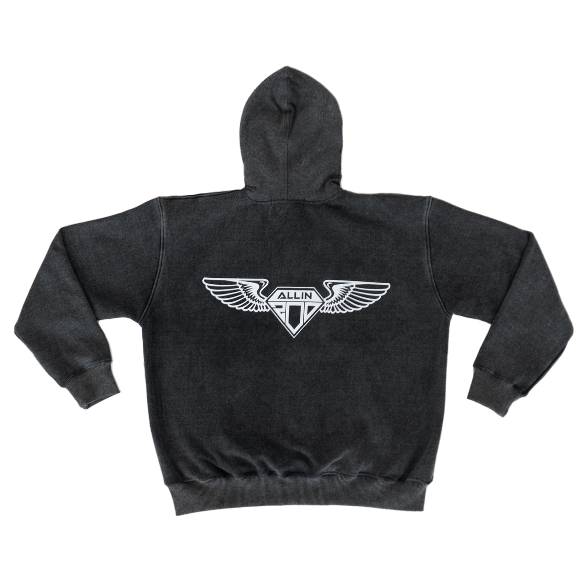Bold Wings Oversize Zipper Hoodie Vintage Grau