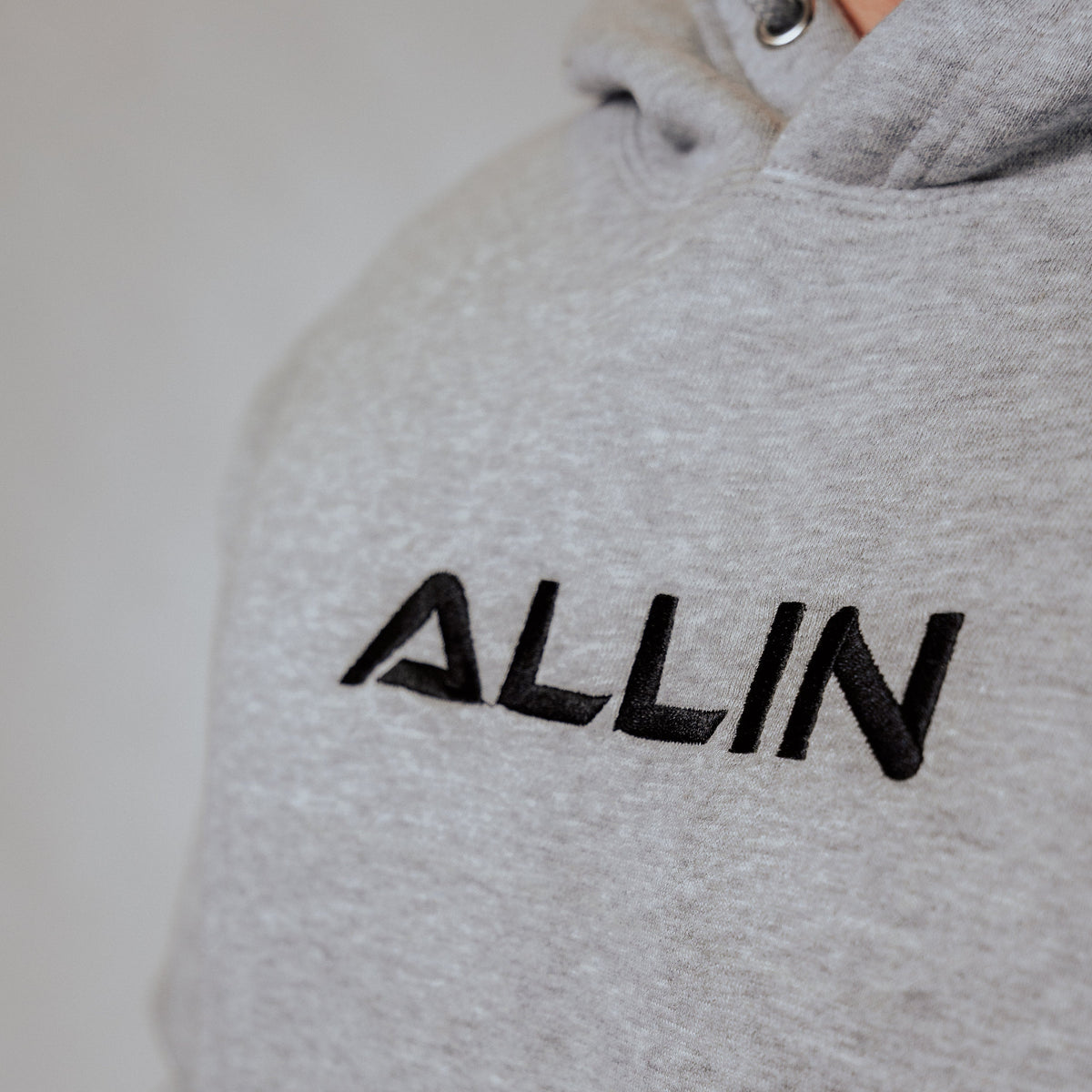 Bestickter Hoodie Grau