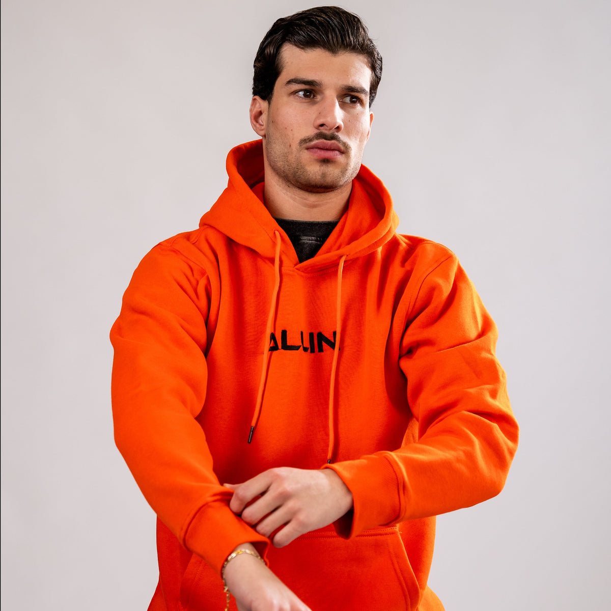 Bestickter Hoodie Orange