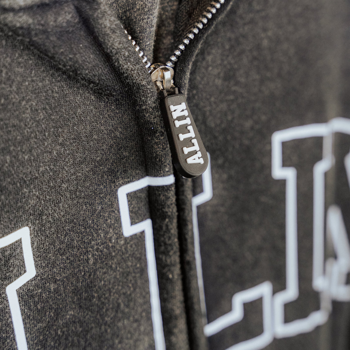 Bold Wings Oversize Zipper Hoodie Vintage Grau